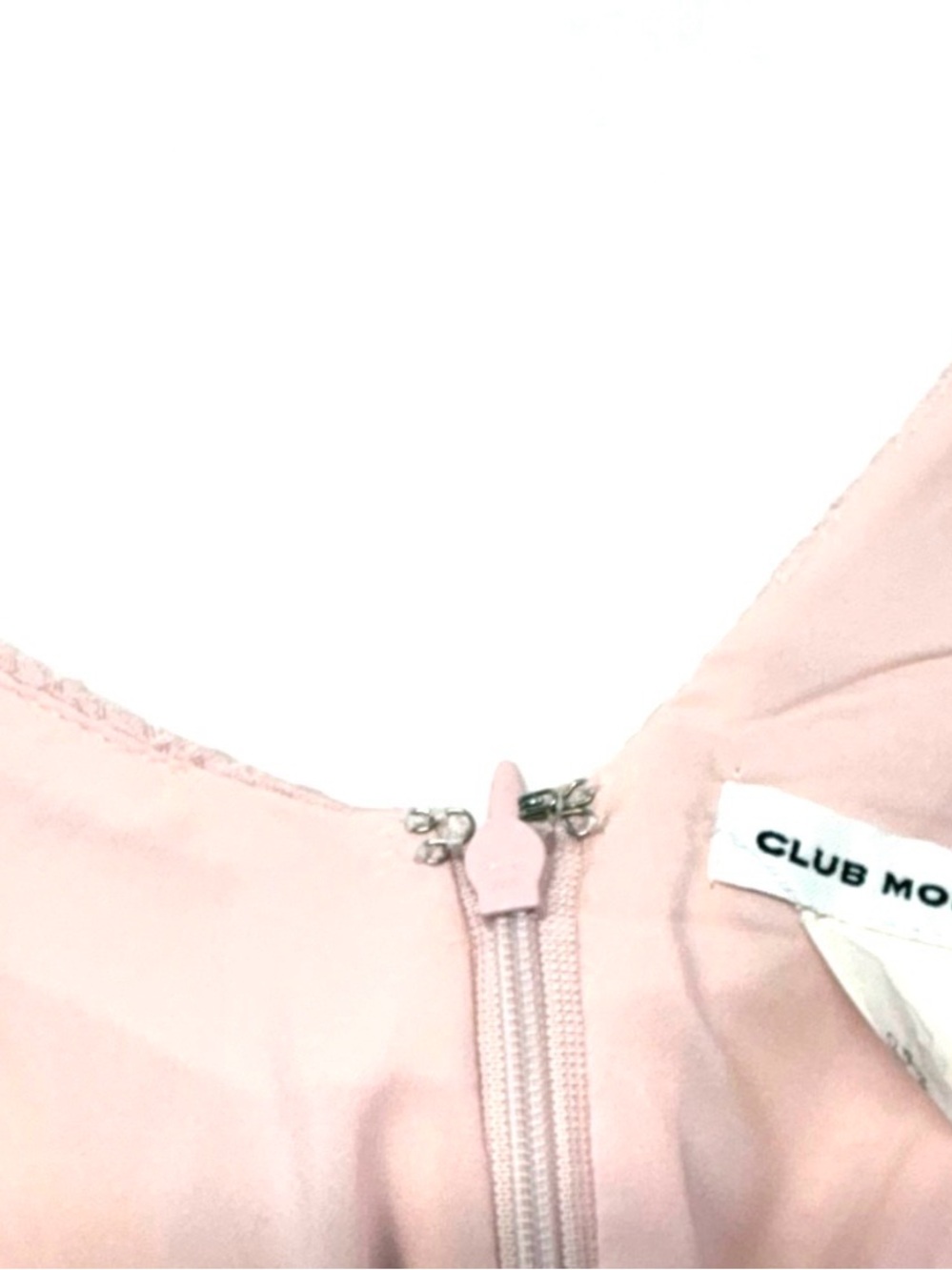 Club Monaco Pale Pink Textured V-Neck Fit & Flare Mini Dress - Picture 5 of 9